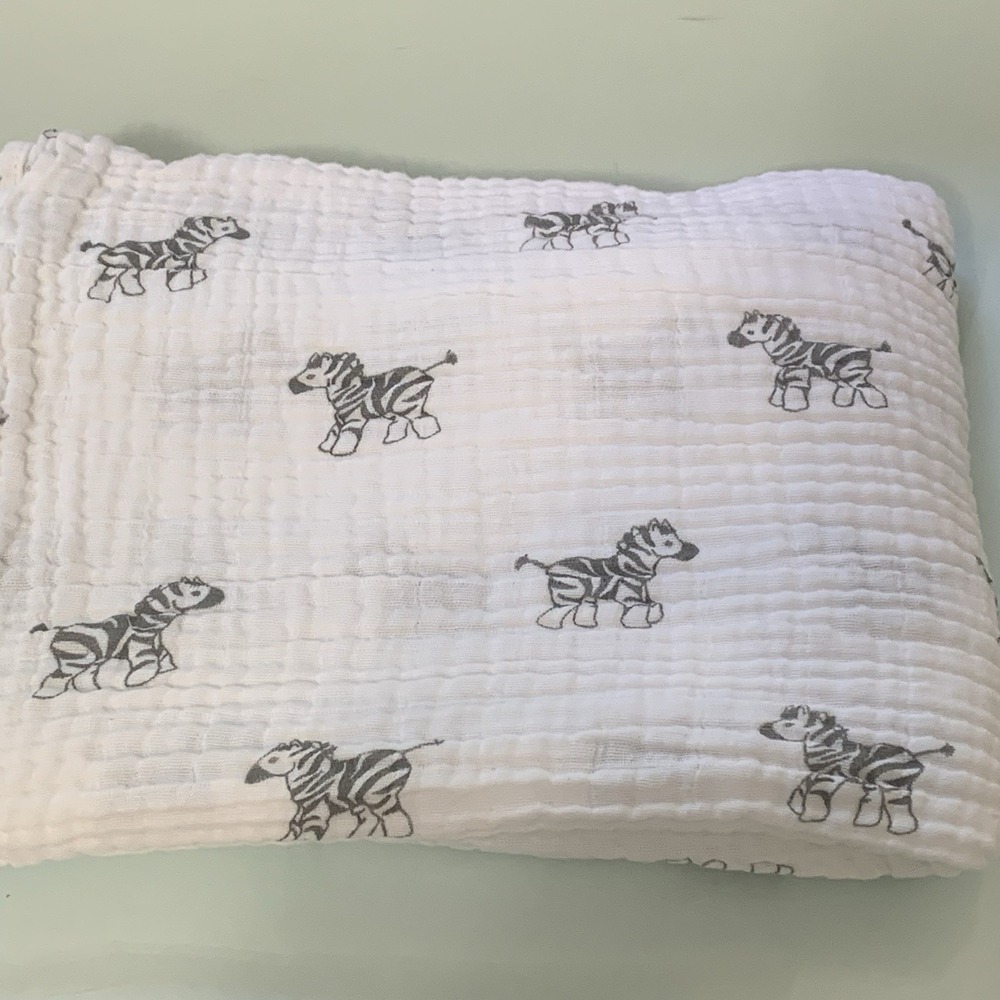 Amazing Baby Swaddle Blanket With Zebra Print 100% Cotton 36 in x 42 in